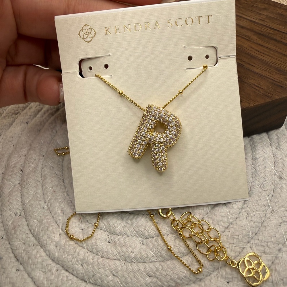 Kendra Scott Gold and Silver 'R' Pendant Necklace